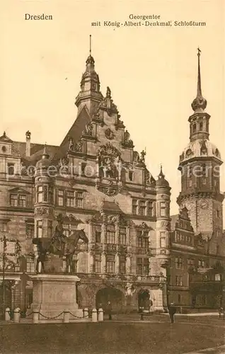 AK / Ansichtskarte Dresden Georgentor Koenig Albert Denkmal Schlossturm Kat. Dresden Elbe