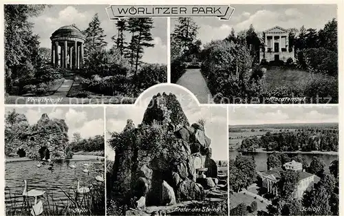 AK / Ansichtskarte Woerlitz Park Venustempel Stein Schloss Krater Floratempel Kat. Woerlitz