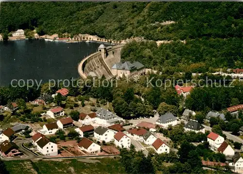 AK / Ansichtskarte Hemfurth Edersee Fliegeraufnahme Sperrmauer Kat. Edertal