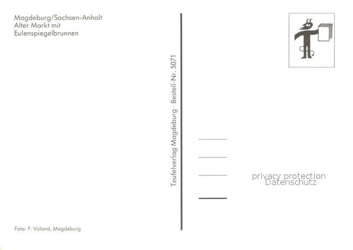 AK / Ansichtskarte Magdeburg Alter Markt mit Eulenspiegelbrunnen Kat