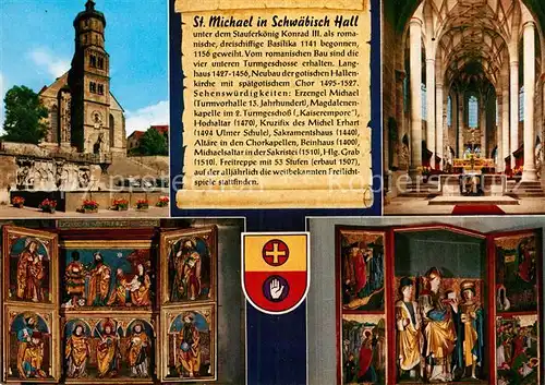 AK / Ansichtskarte Schwaebisch Hall St Michaelskirche Drei Koenig Altar St Wolfgang Altar Kat. Schwaebisch Hall