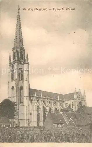 AK / Ansichtskarte Wervicq West Vlaanderen Eglise St. Medard Kat. 