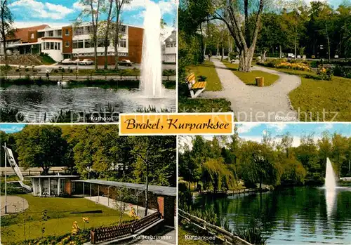 AK / Ansichtskarte Brakel Westfalen Kurparksee Kurhotel  Kat. Brakel