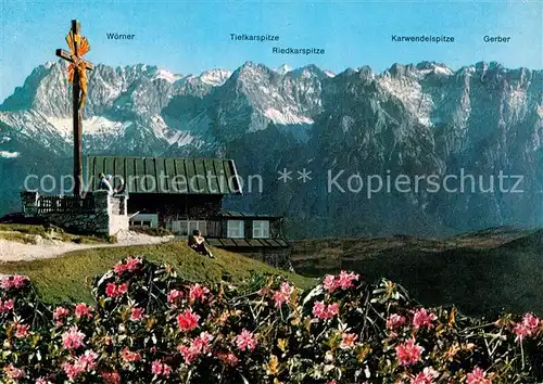 AK / Ansichtskarte Wankhaus mit Karwendel Kat. Garmisch Partenkirchen