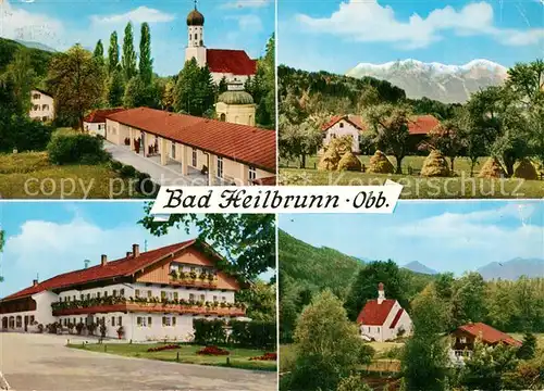 AK / Ansichtskarte Bad Heilbrunn Wandelhalle Blick vom Haus Enzian Haus Adlwart  Kat. Bad Heilbrunn