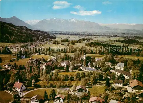 AK / Ansichtskarte Bad Heilbrunn Jodbad Fliegeraufnahme mit Herzogstand und Heimgarten Kat. Bad Heilbrunn