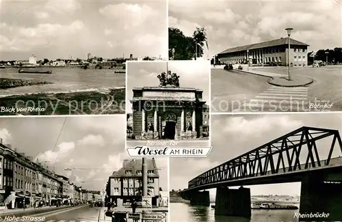 AK / Ansichtskarte Wesel Rhein Bahnhof Rheinbruecke Berliner Tor Rheinblick Hohe Strasse Kat. Wesel