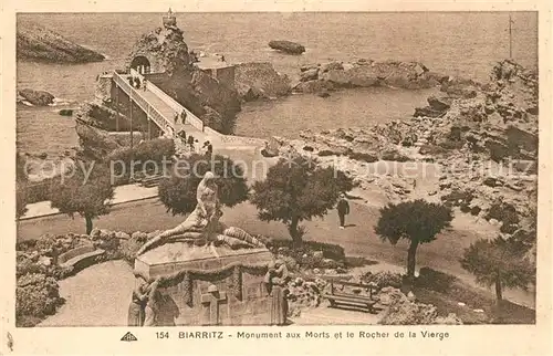 AK / Ansichtskarte Biarritz Pyrenees Atlantiques Monument aux Morts Rocher de la Vierge Kat. Biarritz