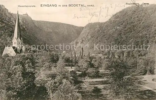 AK / Ansichtskarte Thale Harz Eingang in das Bodetal Rosstrappe Hexenplatz Kat. Thale