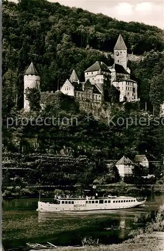 AK / Ansichtskarte Zwingenberg Neckar Schloss Personendampfer Heimat