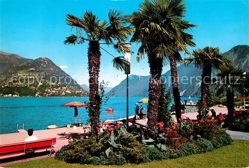 AK / Ansichtskarte Lugano Lago di Lugano See Promenade