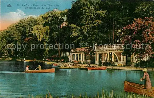 AK / Ansichtskarte Lyon France Parc de la Tete dOr Embarcadere du Lac Kat. Lyon