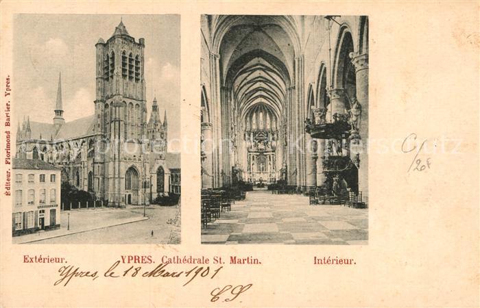 AK / Ansichtskarte Ypres Ypern West Vlaanderen Cathedrale St Martin ... AK / Ansichtskarte Ypres Ypern West Vlaanderen Cathedrale St Martin ...