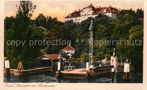 AK / Ansichtskarte Insel Mainau Schloss Bootsanlegestelle Kat. Konstanz Bodensee