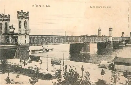 AK / Ansichtskarte Koeln Rhein Eisenbahnbruecke Kat. Koeln