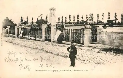 AK / Ansichtskarte Chennevieres sur Marne Monument de Champigny Soldat Kat. Chennevieres sur Marne