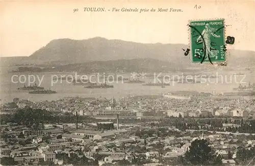 AK / Ansichtskarte Toulon Var Fliegeraufnahme avec du Mont Faron Kat. Toulon