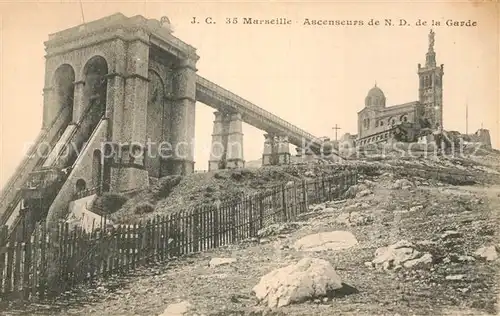 AK / Ansichtskarte Marseille Bouches du Rhone Ascenseurs de N.D. de la Garde