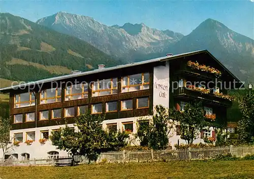 AK / Ansichtskarte Berg Fischen Allgaeu Cafe Pension Haus Kaserer Entschenkopf Nebelhorngruppe Rubihorn