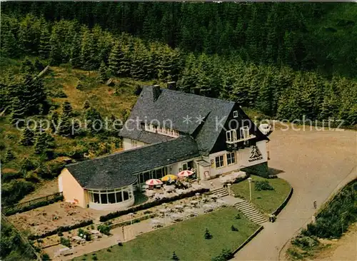 AK / Ansichtskarte Schulenberg Oberharz Fliegeraufnahme Cafe Hotel Gaststaette Tanneck Kat. Schulenberg im Oberharz