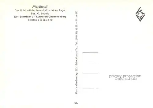 AK / Ansichtskarte Oberreifenberg Waldhotel Kat. Schmitten