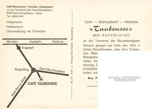 AK / Ansichtskarte Ruhpolding Cafe Restaurant Taubensee Kat. Ruhpolding