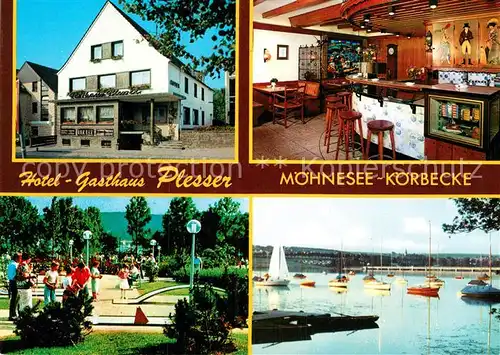 AK / Ansichtskarte Koerbecke Moehnesee Hotel Gasthaus Plesser Kat. Moehnesee