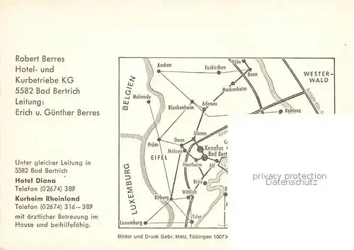 AK / Ansichtskarte Bad Bertrich Jagdhaus Berres Kat. Bad Bertrich