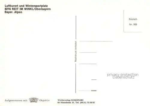 AK / Ansichtskarte Reit Winkl Gesamtansicht mit Alpenpanorama Ortsmotiv mit Post Dorfstrasse Kirche Kat. Reit im Winkl