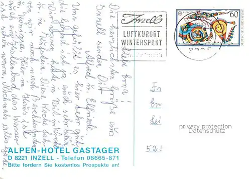 AK / Ansichtskarte Inzell Alpen Hotel Gastager Hallenbad Solarium Park  Kat. Inzell
