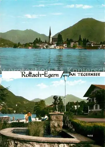 AK / Ansichtskarte Rottach Egern Kirche See Brunnen Kat. Rottach Egern