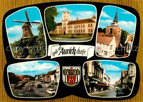 AK / Ansichtskarte Aurich Ostfriesland Schloss Markt Muehle Lamberti Turm  Kat. Aurich