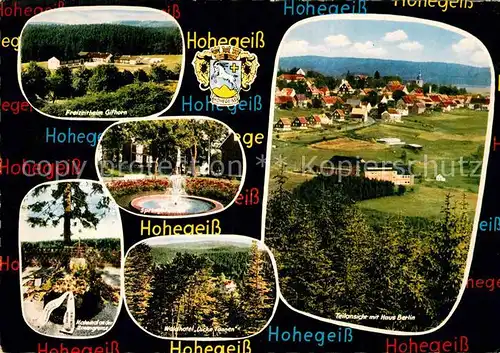 AK / Ansichtskarte Hohegeiss Harz Freizeitheim Gifhorn Waldhotel Dicke Tannen Teilansicht  Kat. Braunlage