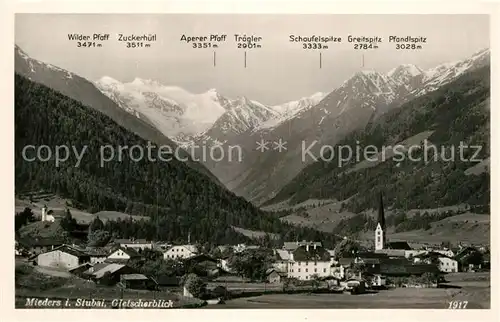 AK / Ansichtskarte Mieders Tirol mit Gletscherblick und Alpenpanorama Kat. Mieders