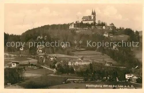 AK / Ansichtskarte Poestlingberg Panorama mit Kirche Kat. Linz
