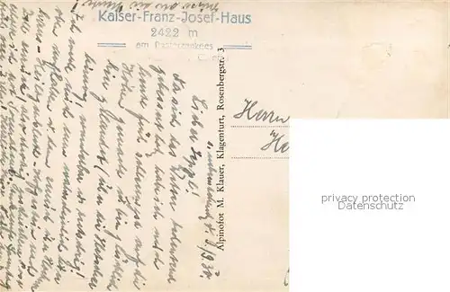 AK / Ansichtskarte Grossglockner Franz Josefs Haus mit Pasterze Kat. Oesterreich Kat. Heiligenblut