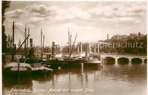 AK / Ansichtskarte Amsterdam Niederlande Binnen Amstel met magere Brug Kat. Amsterdam