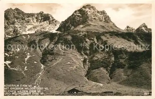 AK / Ansichtskarte Oberstdorf Kaeseralm mit Grossen und Kleinen Wilden und Hollhoerner Kat. Oberstdorf