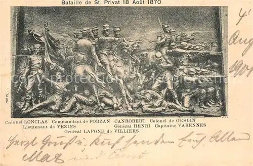 AK / Ansichtskarte Batilly Meurthe et Moselle Bataille de St. Privat 18. Aout 1870 Kat. Batilly