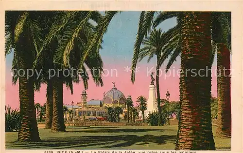 AK / Ansichtskarte Nice Alpes Maritimes Palais de la Jetee vue prise sous les palmiers Kat. Nice