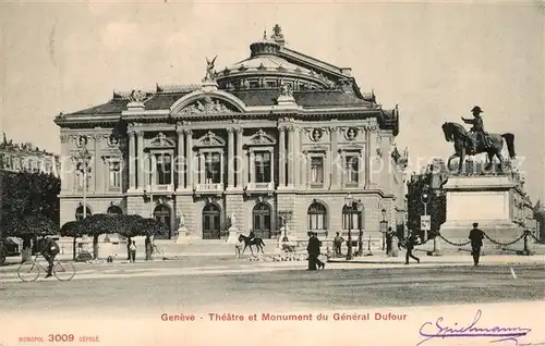 AK / Ansichtskarte Geneve GE Theatre et Monument du General Dufour Kat. Geneve