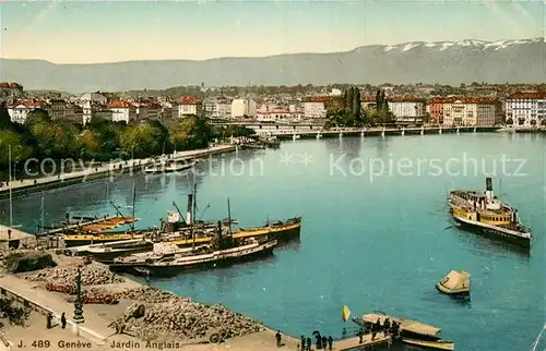 AK / Ansichtskarte Geneve GE Jardin Anglais Lac Leman Bateaux Kat. Geneve