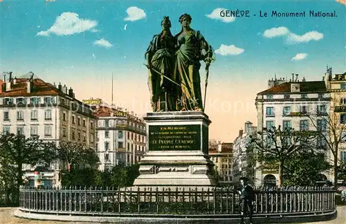 AK / Ansichtskarte Geneve GE Le Monument National Statue Kat. Geneve