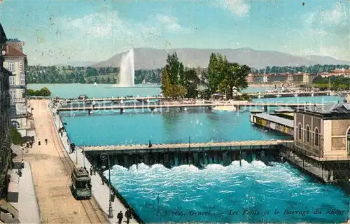 AK / Ansichtskarte Geneve GE Les Ponts et le Barrage du Rhone Kat. Geneve