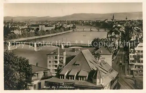 AK / Ansichtskarte Basel BS Les trois Ponts du Rhin Kat. Basel