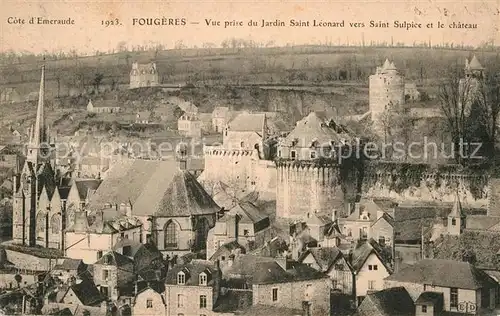 AK / Ansichtskarte Fougeres Panorama Saint Leonar Saint Sulpice Chateau Kat. Fougeres