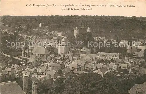 AK / Ansichtskarte Fougeres Panorama Kirche Sulpice Leonard Kat. Fougeres