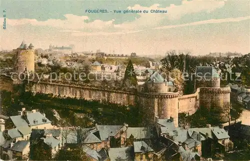 AK / Ansichtskarte Fougeres Panorama Chateau Kat. Fougeres
