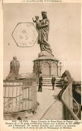 AK / Ansichtskarte Le Puy en Velay Statue Colossale Notre Dame Kat. Le Puy en Velay