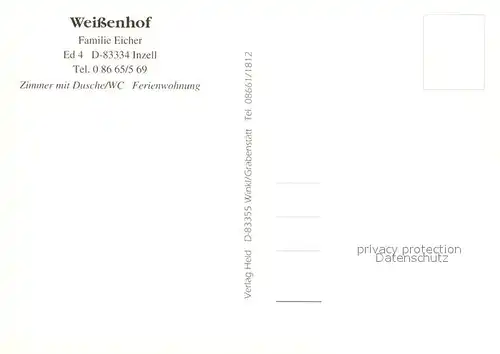 AK / Ansichtskarte Inzell Pension Weissenhof Kat. Inzell